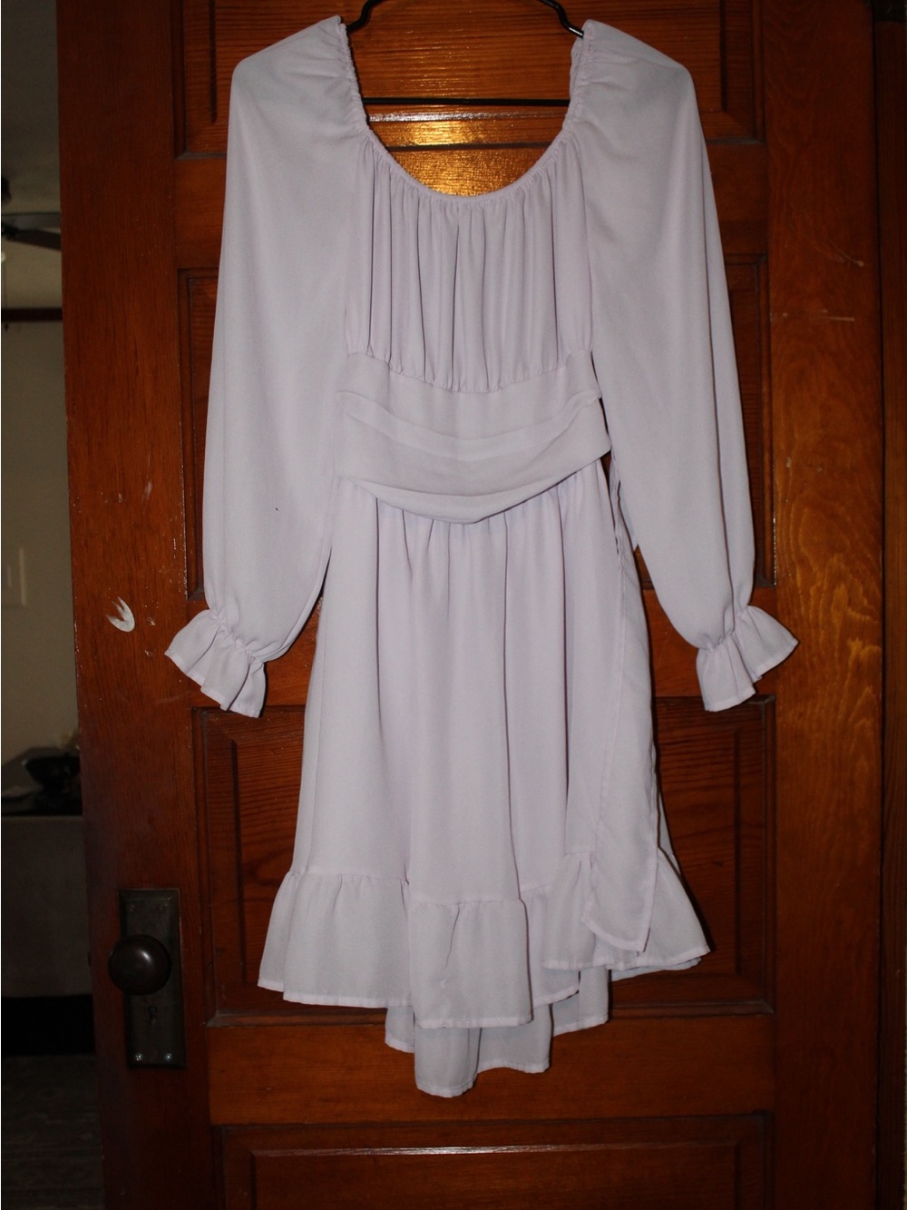 Light Lavender Long Sleeve Ruffled Dress